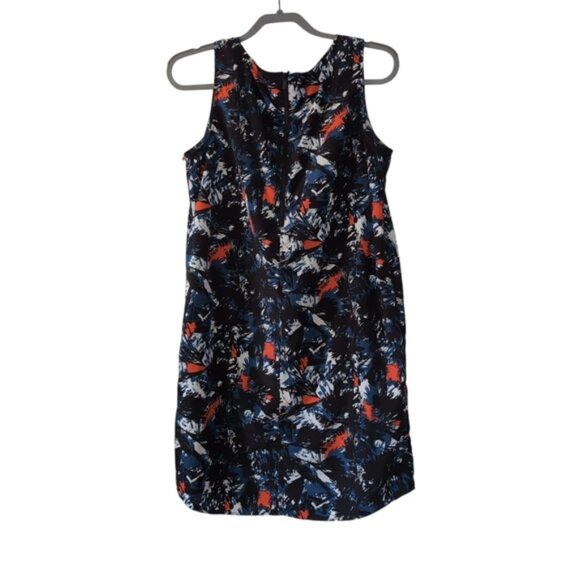 Nordstrom Halogen Abstract Lightweight Summer Artsy Shift Retro Dress M - Picture 3 of 10